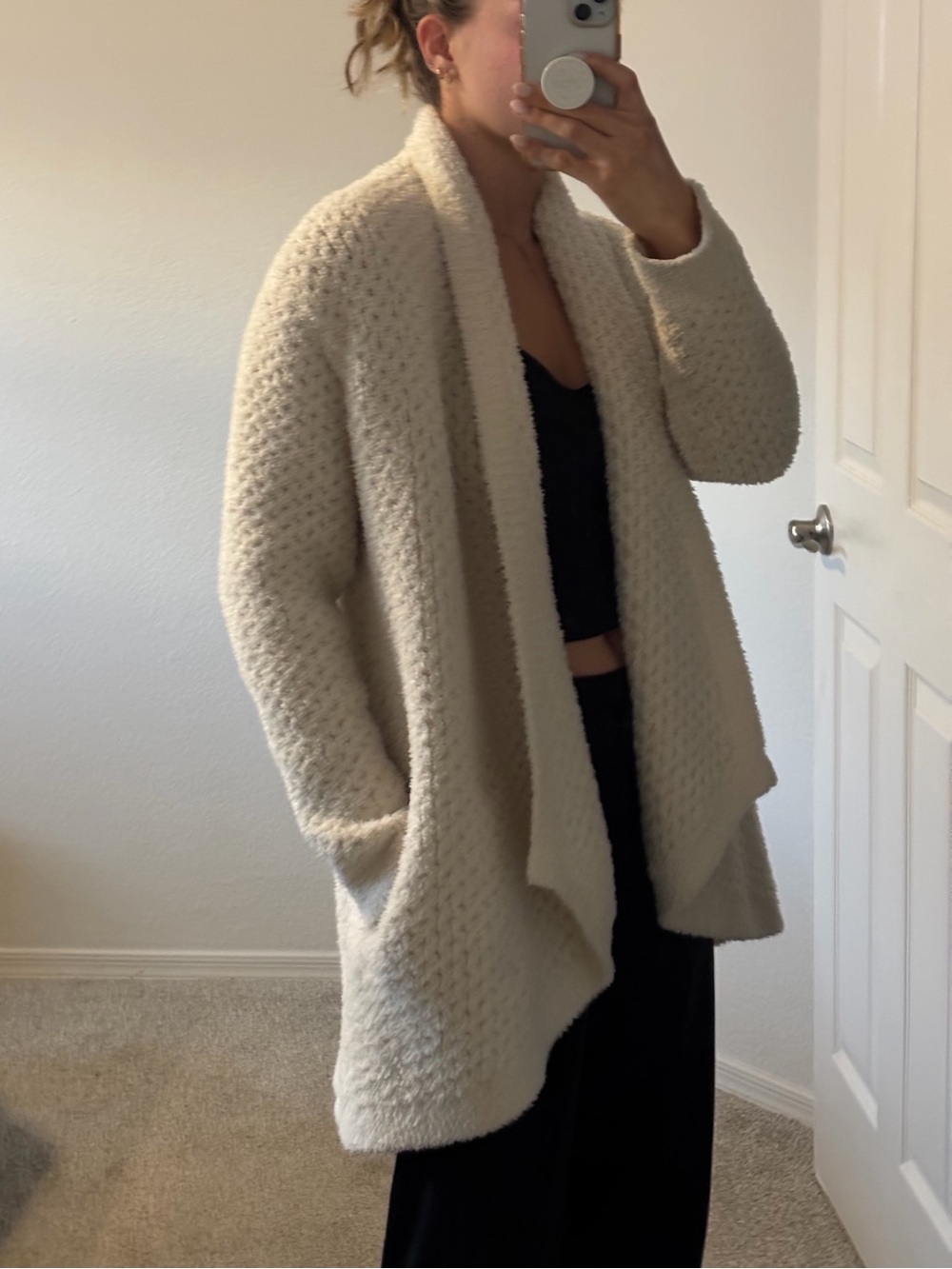 Barefoot Dreams CozyChic® Honeycomb Shawl Cardigan - Picture 14 of 16
